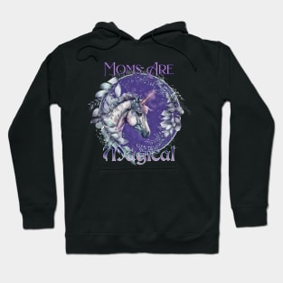 Mother's Day Mom's Are Magical Floral Unicorn Purple Hoodie